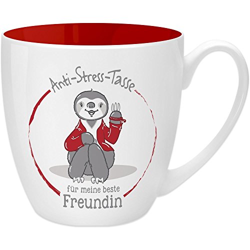 GRUSS & CO Anti-Stress-Tasse Motiv "Freundin" | Tasse mit Spruch, 45 cl, New Bone China | Geschenk für Sie | 45509 von GRUSS & CO