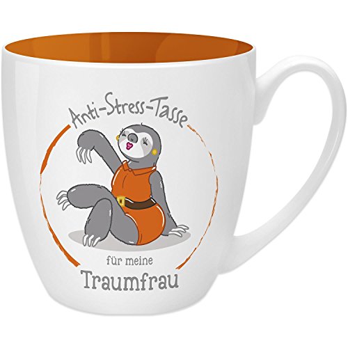 GRUSS & CO Anti-Stress-Tasse Motiv "Traumfrau" | Tasse mit Spruch, 45 cl, New Bone China | Geschenk für Sie | 45511 von GRUSS & CO