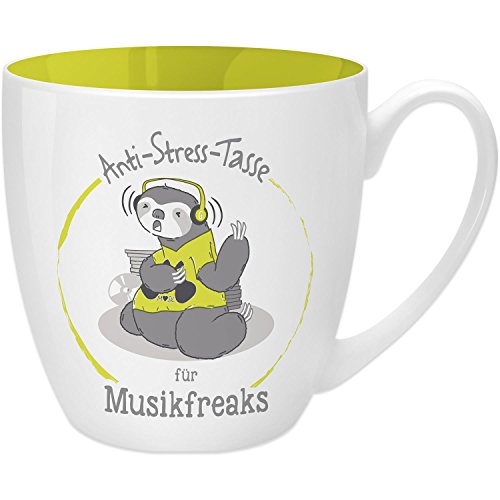 GRUSS & CO Anti-Stress-Tasse Motiv " Musikfreaks" | Tasse mit Spruch, 45 cl, New Bone China | Geschenk für Ihn | 45517 von GRUSS & CO