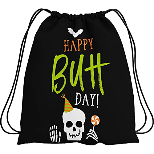 GRUSS & CO 46990 Spruch Buhday, 35 cm x 40 cm, schwarz Beutel, Baumwolle, 50% Polyester von GRUSS & CO