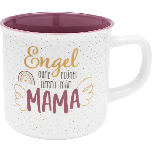 GRUSS & CO Tasse mit Motiv "Engel Mama" | Kaffebecher, Porzellan, 40 cl, Geschenkbox, Rosa | Geschenk Mama, Muttertag, Geburtsag | 47391 von GRUSS & CO
