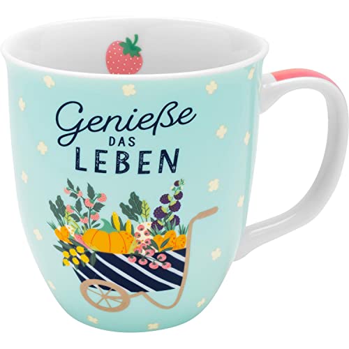 GRUSS & CO Tasse Motiv "Garten" | Sprüchetasse, Porzellan, 40 cl | Geschenk, Geburtstag, Freundschaft | 47608 von GRUSS & CO