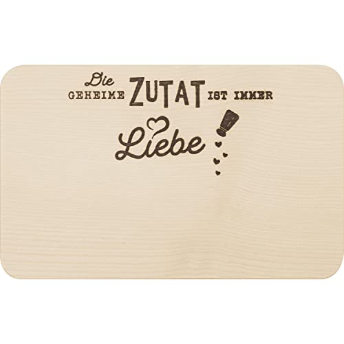 GRUSS & CO Holzbrettchen Motiv "Zutat" | Schneidebrettchen aus Ahornholz, mit eingebranntem Text, 24 cm x 15 cm x 1 cm | Brotzeit, Frühstück, Kochen, Geschenk | 48071 von GRUSS & CO