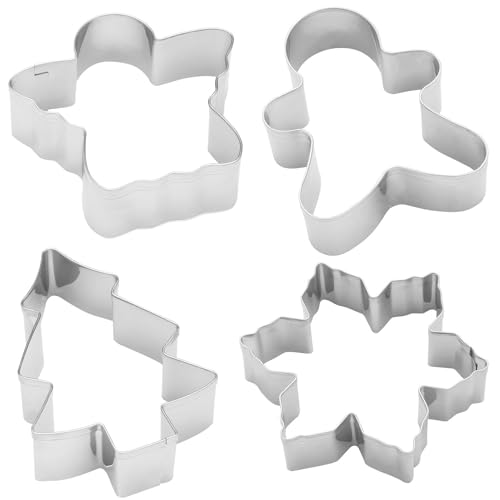 GRUSS & CO Ausstecher-Set Motiv "Vanille" | Geschenkset mit 4 Ausstechformen, Christbaum, Engel, Lebkuchenmann, Schneeflocke | Backformen, Plätzchen backen | 51133 von GRUSS & CO