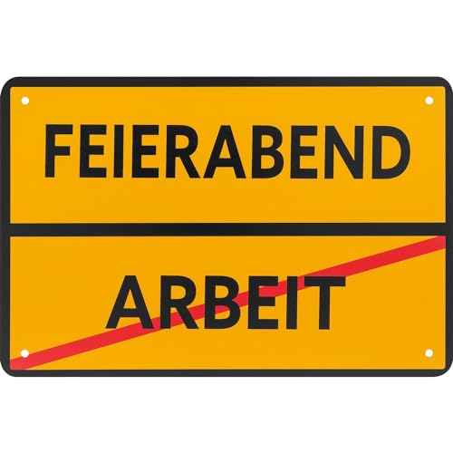 GRUSS & CO Blechschild mit Motivdruck "Feierabend" | Schild mit lustigem Spruch, 30 cm x 20 cm | lustiges Geschenk, Männergeschenk | 48926 GRUSS & CO Blechschild mit Motivdruck "Feierabend" | Schild mit lustigem Spruch, 30 cm x 20 cm | lustiges Geschenk, Männergeschenk | 48926 von GRUSS & CO