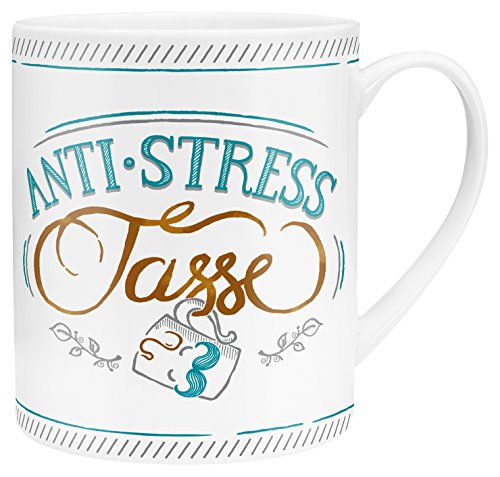GRUSS & CO XL-Tasse Motiv "Anti-Stress Tasse" | Große Tasse aus Porzellan, Jumbo-Tasse, 60 cl, Tasse mit Spruch | Geschenk, Freund, Freundin | 45398 von GRUSS & CO
