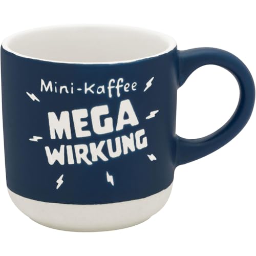 GRUSS & CO Espressotasse mit Gravur Mega | Mini-Tasse aus Steinzeug, 10 cl, Tässchen mit Geschenk-Banderole | Geschenk Freunde, Geburtstag | 74649 von GRUSS & CO