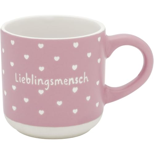 GRUSS & CO Espressotasse mit Gravur Mensch | Mini-Tasse aus Steinzeug, 10 cl, Tässchen mit Geschenk-Banderole | Geschenk Freunde, Geburtstag | 74648 von GRUSS & CO