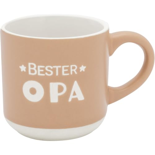 GRUSS & CO Espressotasse mit Gravur Opa | Mini-Tasse aus Steinzeug, 10 cl, Tässchen mit Geschenk-Banderole | Geschenk Freunde, Geburtstag | 74645 von GRUSS & CO