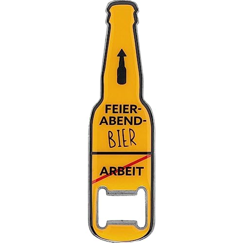 GRUSS & CO Flaschenöffner Motiv "Feierabend-Bier" | lustige Flaschenöffner mit Magnet | Männergeschenk, Partygeschenk | 48592 von GRUSS & CO