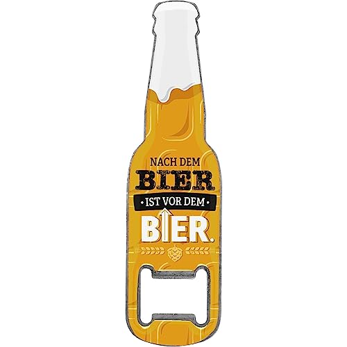 GRUSS & CO Flaschenöffner Motiv "Nach dem Bier ist vor dem Bier" | lustige Flaschenöffner mit Magnet | Männergeschenk, Partygeschenk | 48596 von GRUSS & CO