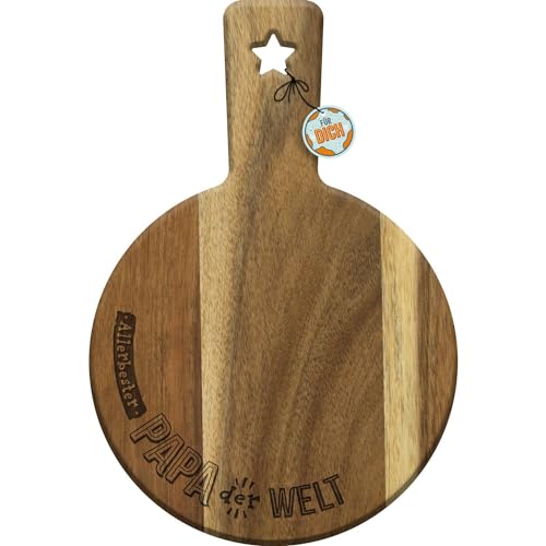 GRUSS & CO Holzbrett mit Motiv "Papa" | Brotzeitbrett aus Holz, 30 cm x 20 cm, eingebranntes Motiv | Geschenk Vatertag, Männergeschenk, Geschenk Papa | 48803 von GRUSS & CO