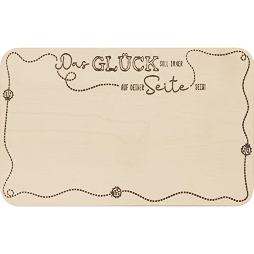 GRUSS & CO Holzbrettchen Motiv "Glück" | Schneidebrettchen aus Ahornholz, mit eingebranntem Text, 24 cm x 15 cm x 1 cm | Brotzeit, Frühstück, Kochen, Geschenk | 48067 GRUSS & CO Holzbrettchen Motiv "Glück" | Schneidebrettchen aus Ahornholz, mit eingebranntem Text, 24 cm x 15 cm x 1 cm | Brotzeit, Frühstück, Kochen, Geschenk | 48067 von GRUSS & CO