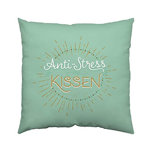GRUSS & CO Kissen Motiv "Anti Stress"| Zierkissen, Baumwolle, 40 cm x 40 cm | Kissen mit Spruch | 47002 GRUSS & CO Kissen Motiv "Anti Stress"| Zierkissen, Baumwolle, 40 cm x 40 cm | Kissen mit Spruch | 47002 von GRUSS & CO