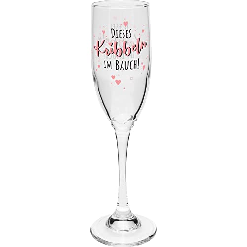 GRUSS & CO Sektglas mit Motiv "Kribbeln" | bedrucktes Secco-Glas, Höhe 22,3 cm, 20 cl | Geschenk Geburtstag, Valentinstag | 47826 von GRUSS & CO