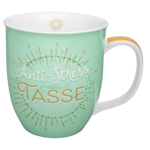 GRUSS & CO Tasse Motiv "Antistress" | Sprüchetasse, Porzellan, 40 cl | Geschenk, für Sie, Geburtstag | 46999 von GRUSS & CO