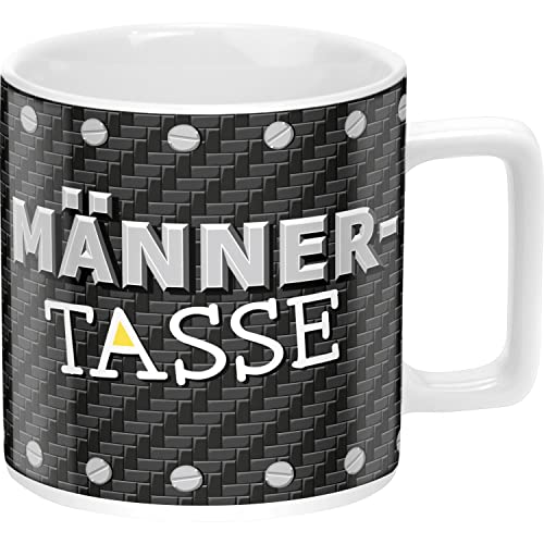 GRUSS & CO Tasse Motiv "Männertasse" | lustige Tasse, Porzellan, Tasse groß 45 cl, schwarz | Männergeschenk, Partygeschenk |48246 von GRUSS & CO