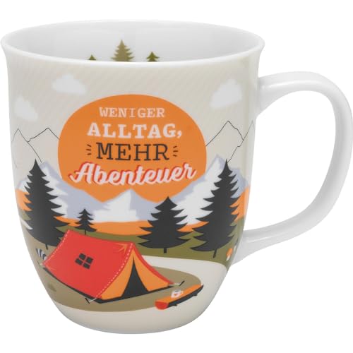 GRUSS & CO Tasse mit Motiv "Berge" | Kaffeetasse, Tasse mit Spruch, 40 cl, Porzellan | Geschenk, Geburtstag, Fernweh, Reise | 48414 von GRUSS & CO