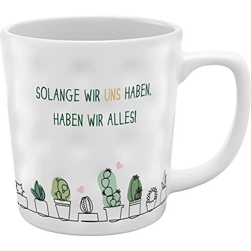 GRUSS & CO Tasse mit Motivdruck "Uns haben" | Strukturtasse, Steinzeug, 37 cl, mehrfarbig | 48456 von GRUSS & CO