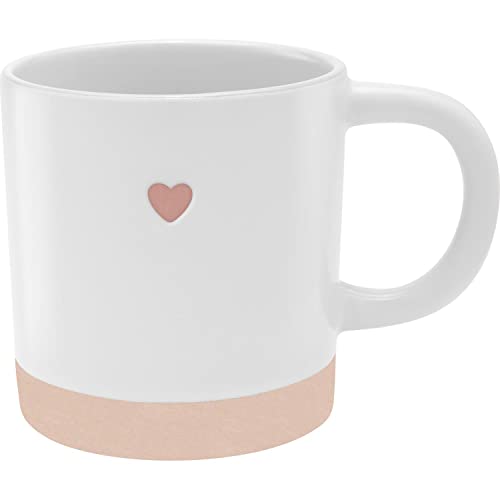 GRUSS & CO Tasse mit graviertem Herz| Steinzeug, 40 cl, mehrfarbig | Geschenk Liebe | 48430 von GRUSS & CO