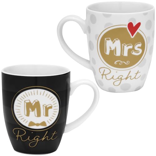 GRUSS & CO Tassen-Set Motiv Mr Right - Mrs Right von GRUSS & CO