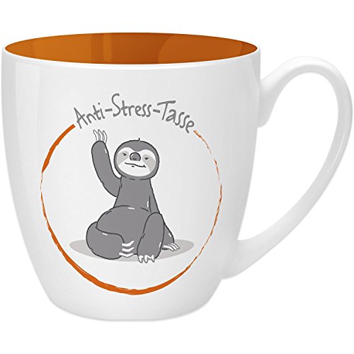 Gruss & Co 45514 Anti-Stress Tasse Faultier, 45 cl, Geschenk, New Bone China, Orange, 9.5 cm Gruss & Co 45514 Anti-Stress Tasse Faultier, 45 cl, Geschenk, New Bone China, Orange, 9.5 cm von GRUSS & CO