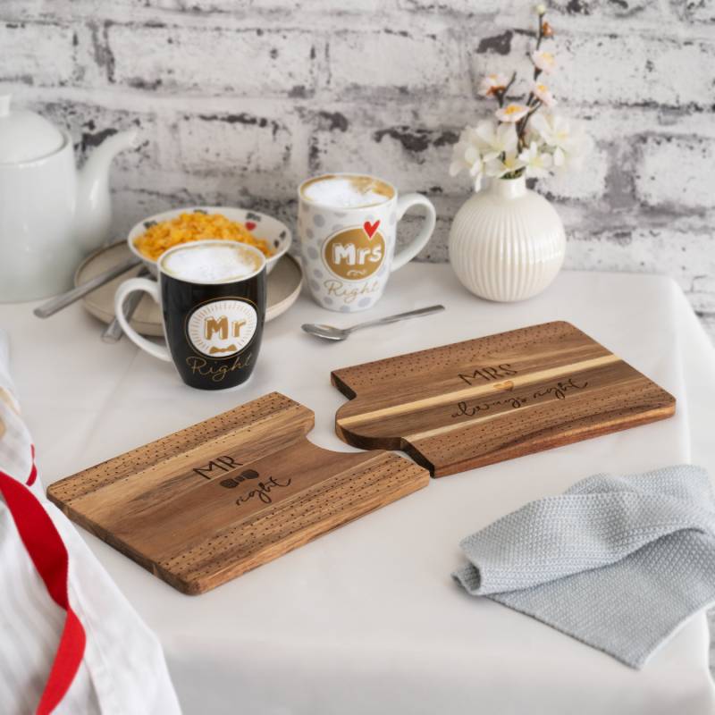 Holzbrett Set »Mr right & Mrs always right« von GRUSS&CO