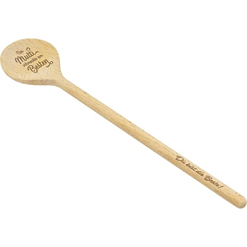 GRUSS & CO Kochlöffel Motiv "Mutti"| Holzlöffel, Kochlöffel aus Buchenholz, 28 cm, mit eingebranntem Motiv | Geschenk Küche, Kochen, Muttertag | 47814 von GRUSS & CO