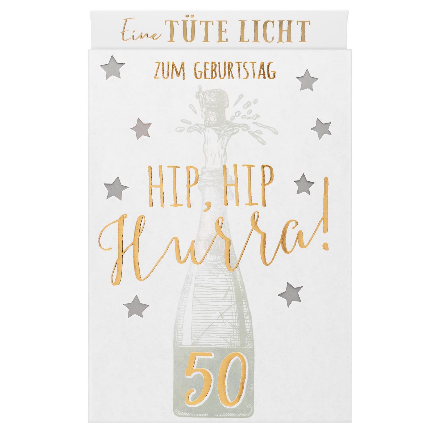 Lichttüte »50! Zum Geburtstag - HIP, HIP, Hurra!« Lichttüte »50! Zum Geburtstag - HIP, HIP, Hurra!« von GRUSS&CO