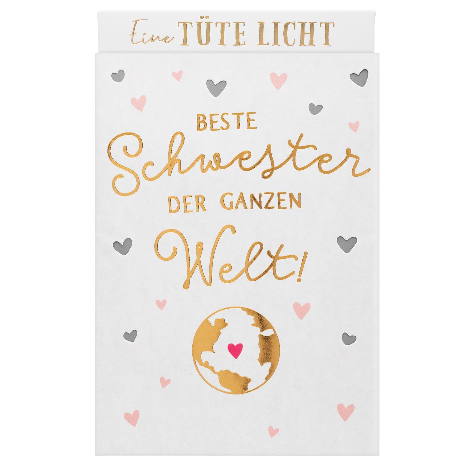 Lichttüte »Beste Schwester der ganzen Welt« Lichttüte »Beste Schwester der ganzen Welt« von GRUSS&CO