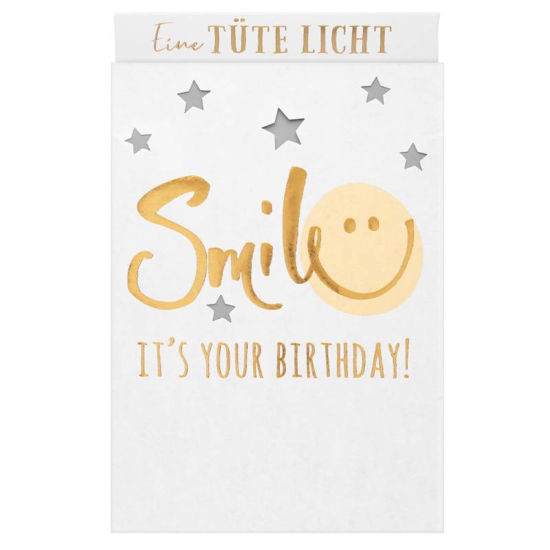 Lichttüte »Smile, IT'S YOUR BIRTHDAY« Lichttüte »Smile, IT'S YOUR BIRTHDAY« von GRUSS&CO