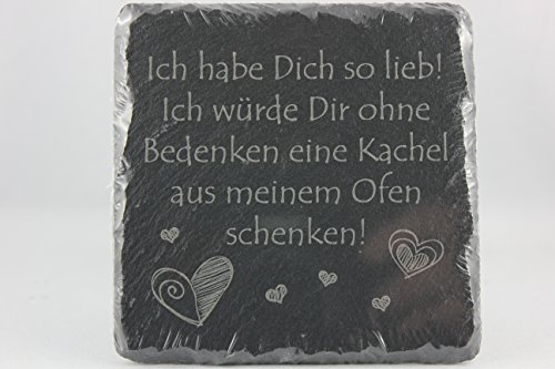 Sheepworld, Gruss & Co - 44465 - Untersetzer, Ich Habe Dich so lieb!, Schiefer, 9,5cm x 9,5cm von GRUSS & CO
