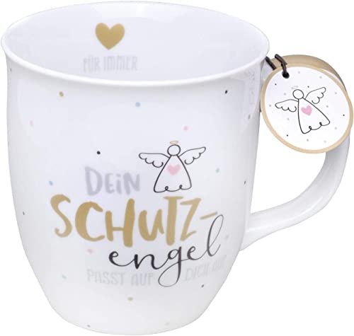 GRUSS & CO Tasse Motiv "Dein Schutzengel" | Sprüchetasse, Porzellan, 40 cl | Geschenk Schutzengel, Baby | 46627 GRUSS & CO Tasse Motiv "Dein Schutzengel" | Sprüchetasse, Porzellan, 40 cl | Geschenk Schutzengel, Baby | 46627 von GRUSS & CO