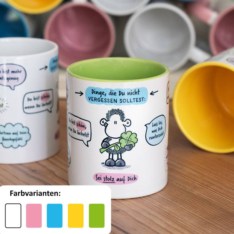 Tasse »Sei stolz auf Dich« grün von GRUSS&CO