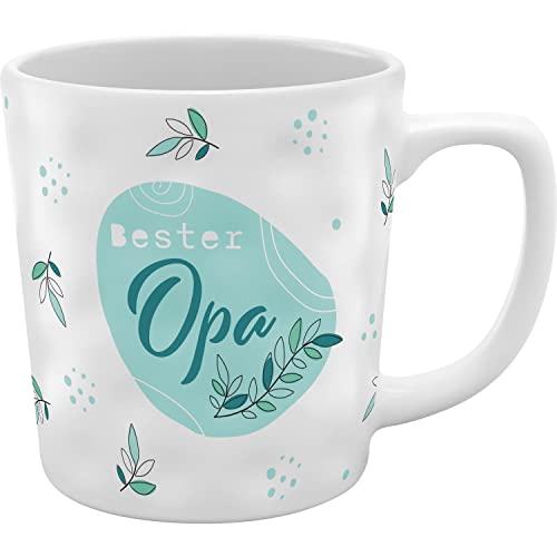 GRUSS & CO Tasse mit Motivdruck "Bester Opa" | Strukturtasse, Steinzeug, 37 cl, mehrfarbig | Geschenk Opa | 48454 von GRUSS & CO