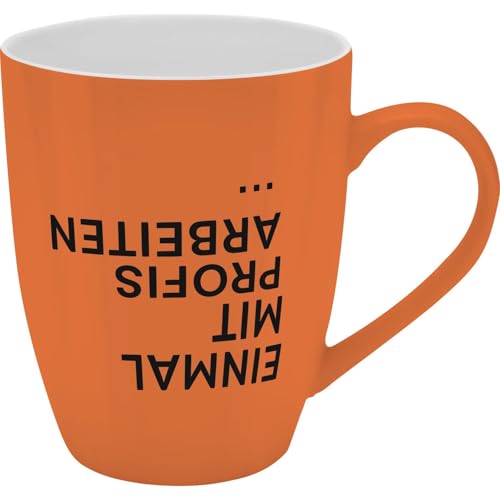 GRUSS & CO Becher mit Motiv "Profis" | Tasse mit Spruch, New Bone China Porzellan, 35 cl, mit Geschenkbaderole | lustiges Geschenk, Geburtstag | 74213 von GRUSS & CO
