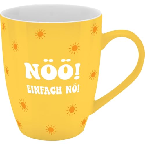 GRUSS & CO Becher mit Motiv "Einfach Nö" | Tasse mit Spruch, New Bone China Porzellan, 35 cl, mit Geschenkbaderole | lustiges Geschenk, Geburtstag | 74197 von GRUSS & CO