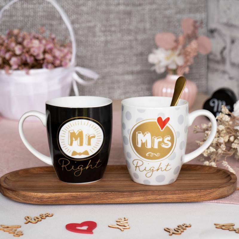 Tassen Set »Mr Right & Mrs Right« von GRUSS&CO