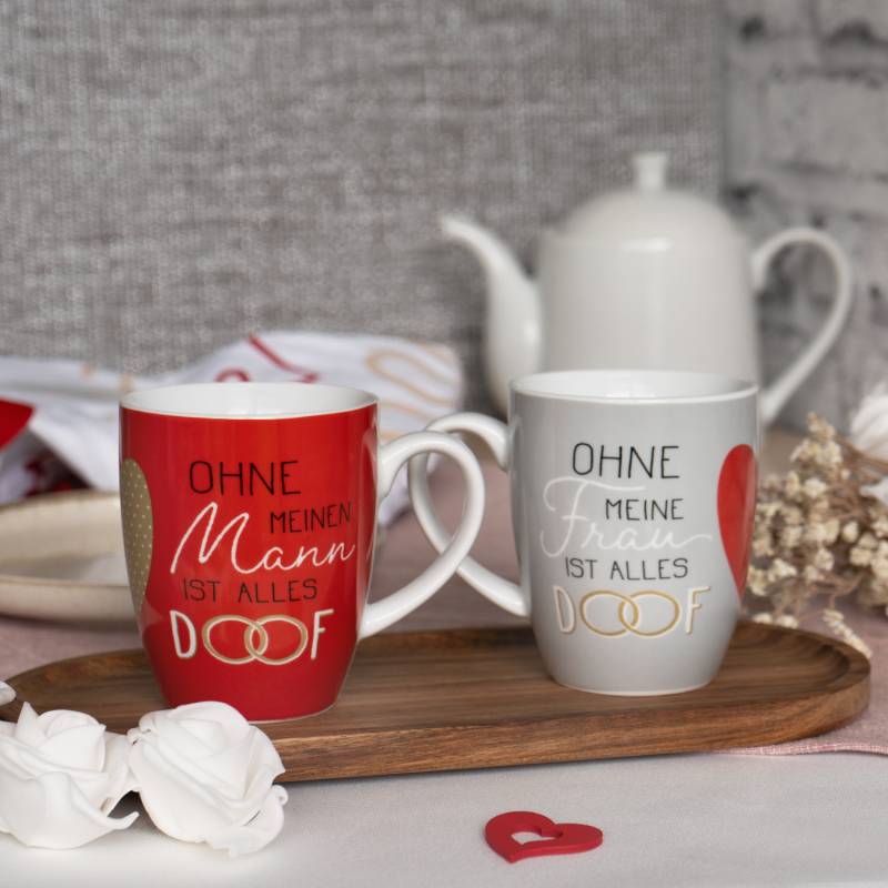 Tassen Set »Ohne Frau & Mann ist alles doof« von GRUSS&CO