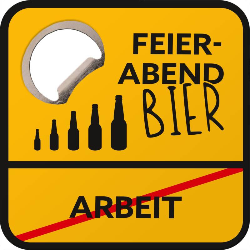 Untersetzer mit Flaschenöffner »Feierabendbier« von GRUSS&CO