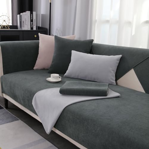 GRUYWC Chenille Sofabezug, Rutschfester Couch üBerzug, Hund Katze Sofaschoner, 1/2/3/4 Sitzer Sofa üBerwurf, füR U Form/L Form Sektionssofa von GRUYWC