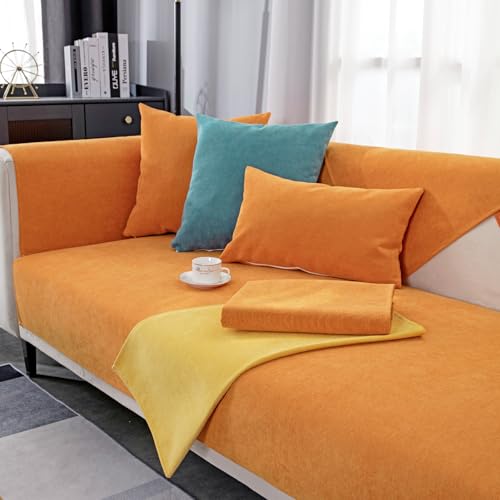GRUYWC Chenille Sofabezug, Rutschfester Couch üBerzug, Hund Katze Sofaschoner, 1/2/3/4 Sitzer Sofa üBerwurf, füR U Form/L Form Sektionssofa von GRUYWC