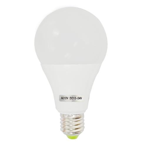 GRV, E27 Sockel 5730 SMD LED non-dimmable Kunststoff, 9 Watt-Glühlampe entspricht 75-watt AC 12V DC 12 V-24 V,kaltes Weiß Packung mit 1 von GRV