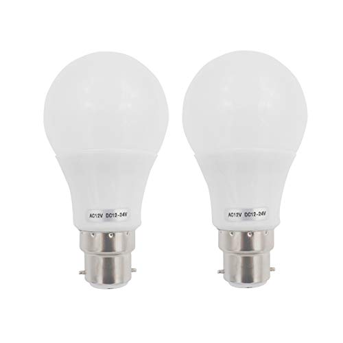 GRV B22 5W SMD LED AC12V / DC 12V-24V Glühbirne 40W Glühlampenersatz für Sonnensystem, Wohnmobil, Boot, Innen Niederspannungs-sbeleuchtung Weiß 2er Pack (Nichthaushaltsbeleuchtung) von GRV