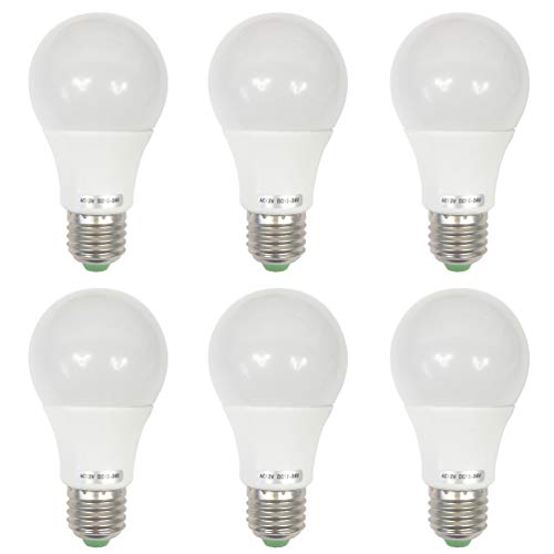 GRV E27 Basis 12-Smd 5730 LED-Lampe nicht dimmbar 5 Watt Thermo Kunststoff Leuchtmittel 40 Watt entspricht AC 12V DC 12-24 V Kaltes Weiß 6 Stück von GRV