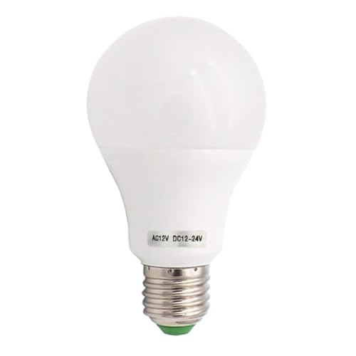 GRV E27 LED-Lampe nicht dimmbar 15-5730 SMD 7Watt Thermoplast-Licht 60-Watt-Equivalent AC 12V DC 12V-24V Warmweiß Pack von 1 von GRV