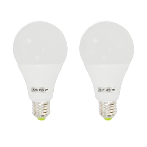 GRV E27-Sockel 18-5730 SMD LED Leuchtmittel nicht dimmbar 9 Watt Thermoplastisches Licht entspricht 75 Watt AC 12 V DC 12-24 V Kaltweiß 2 Stück GRV E27-Sockel 18-5730 SMD LED Leuchtmittel nicht dimmbar 9 Watt Thermoplastisches Licht entspricht 75 Watt AC 12 V DC 12-24 V Kaltweiß 2 Stück von GRV
