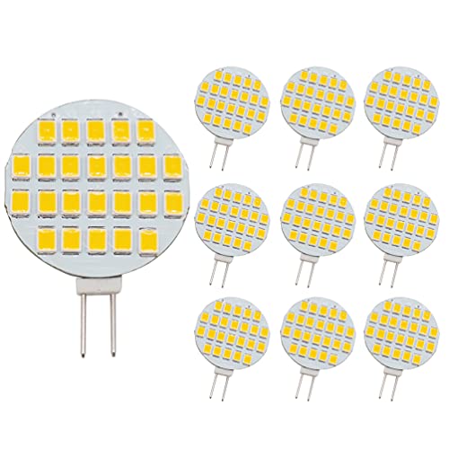 GRV G4 24-2835 SMD LED Glühbirne Lampe Super Helles Warmweiß RV Camper Unterschrank Lichtkuppel DC12V Dimmbar 10er Pack von GRV