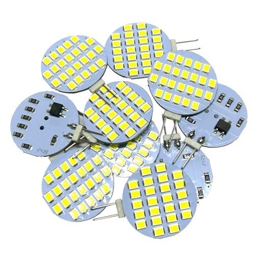 GRV G4 Bi Pin Base Birne 24-2835SMD LED Birne Lampe Super Bright Unter Kabinett Kuppel Licht DC12V Dimmable Kaltweiß cool Light Pack von 10 von GRV