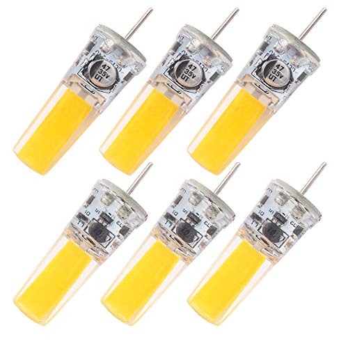 GRV G5.3 COB 2508 4W AC12V DC12-24V GU5.3 Bi Stift Basis Cabinet LED Silikon Licht Crystal Bulb Ersatz Warm White Pack von 6 von GRV